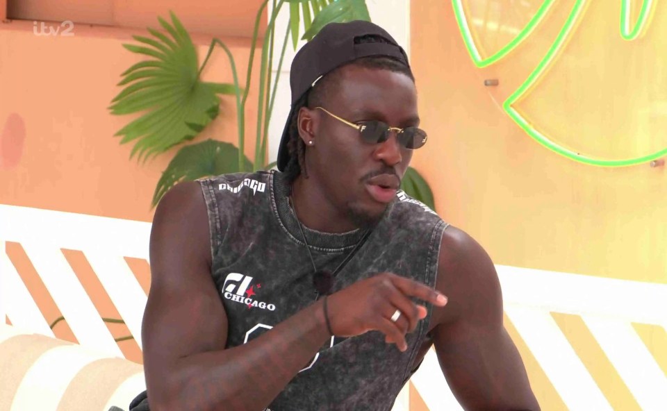 Dejon from Love Island discussing Megan's changed behavior.