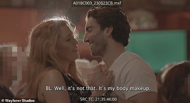 The source of Lively's accusation comes seven minutes in when Baldoni asks 'if I'm getting beard on you'