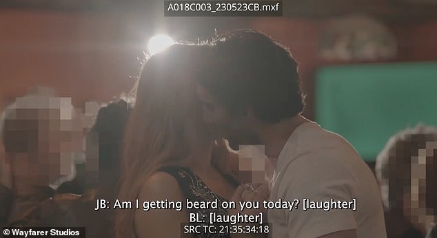 In her civil rights complaint filed last month, the actress, 37, insisted nobody overheard the comment because the romantic montage was silent and the microphones were switched off. But DailyMail.com can reveal that 40-year-old Baldoni’s sound equipment was switched on – and has exclusively obtained an explosive video showing all three takes that smashes Lively’s claims into smithereens