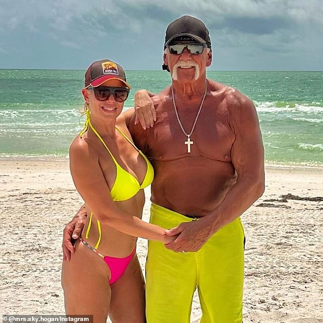 Seen with his wife Sky Hogan on the beach in an Instagram snap