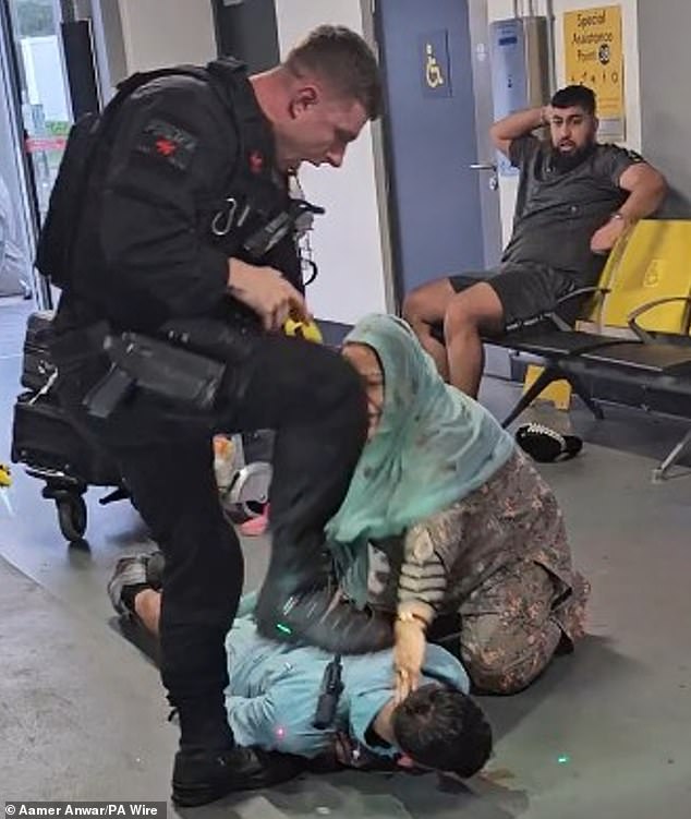 Amaaz was eventually restrained, with footage showing PC Zachary Marsden kicking his head