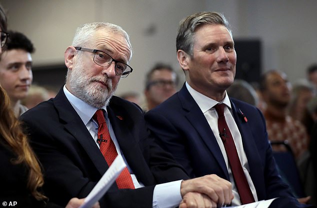 Mr Corbyn and Sir Keir Starmer, who succeeded him as Labour leader, in November 2019