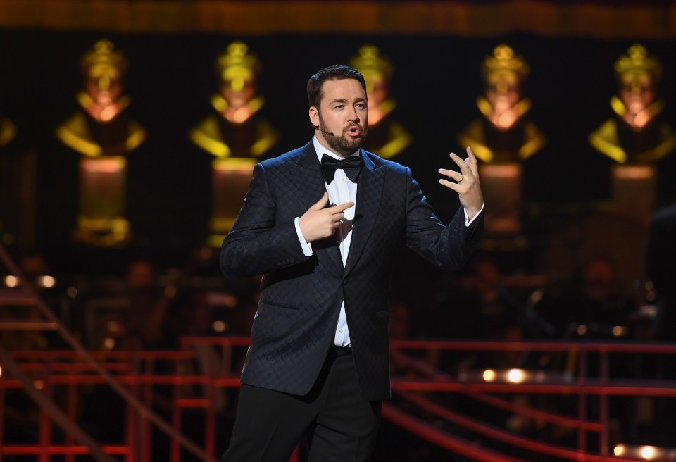 Jason Manford hosting the Olivier Awards.