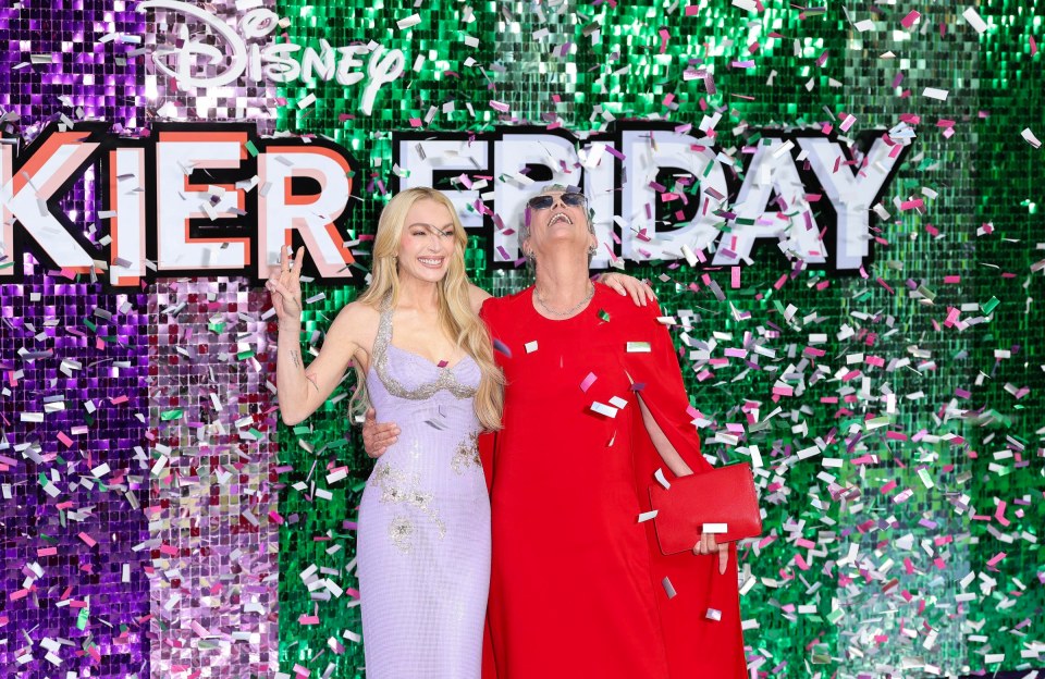 Lindsay Lohan and Jamie Lee Curtis at the Freaky Friday premiere.