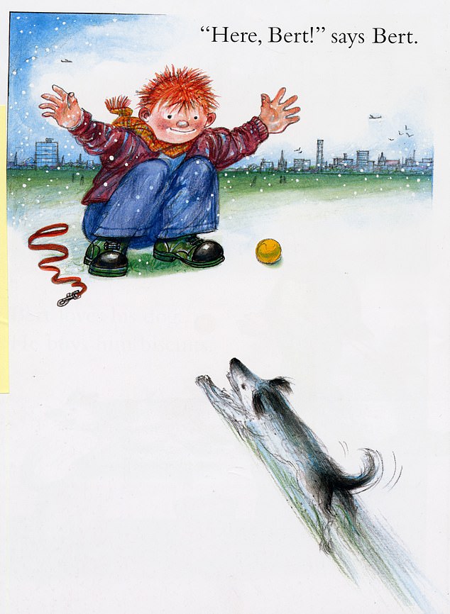 Pictured: A Bit More Bert, by Allan Ahlberg and Raymond Briggs, published in 2002. Prior to his death, Mr Ahlberg worked with illustrators that included his daughter Jessica, who assisted him with a pop-up version of the Goldilocks tale