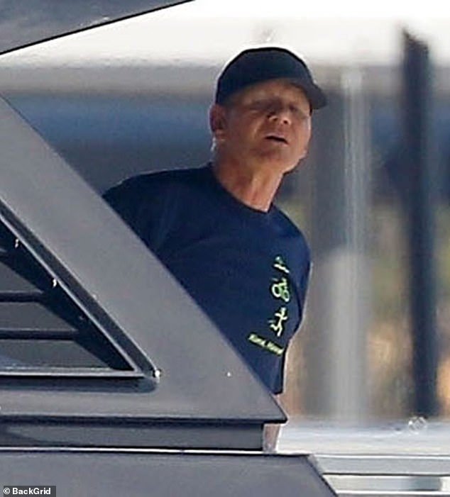 He was accompanied by celebrity chef Gordon (pictured), 58, and his wife Tana, 50 - who have been close family friends of the Beckhams for many years