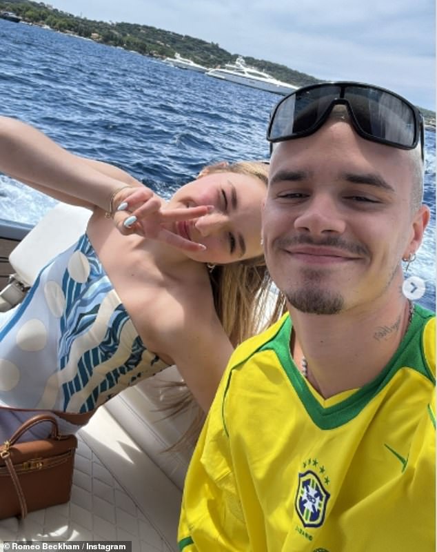 Romeo and Harper, 14, originally joined their parents Victoria, 51, and David, 50, for some time away, before they were later joined by Cruz and Jackie