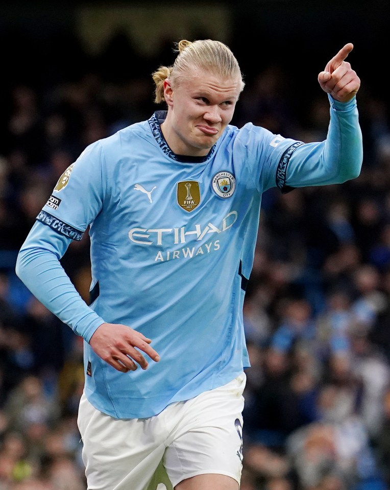 Erling Haaland celebrating a goal.