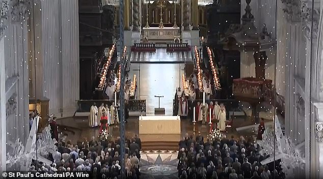 During a memorial service to mark the 20th anniversary of the July 7 London bombings, St Paul's was filled with 52,000 white petals fluttering through the air as the names of the 52 dead were read out