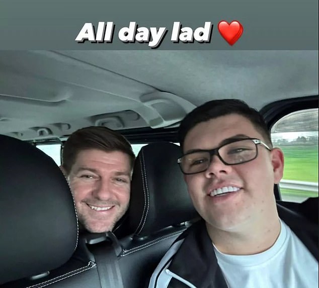 Gerrard pictured with Nathan 'Biggie' Little, who has been previously named in the Irish High Court as a low-level member of the Byrne Organised Crime Group. This is considered the Irish wing of the Kinahan cartel