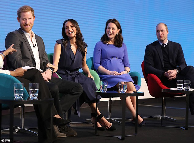 Prince Harry, the Duchess of Sussex, the Princess of Wales and Prince William in 2018 - a time when the Press hailed them as 'The Fab Four'
