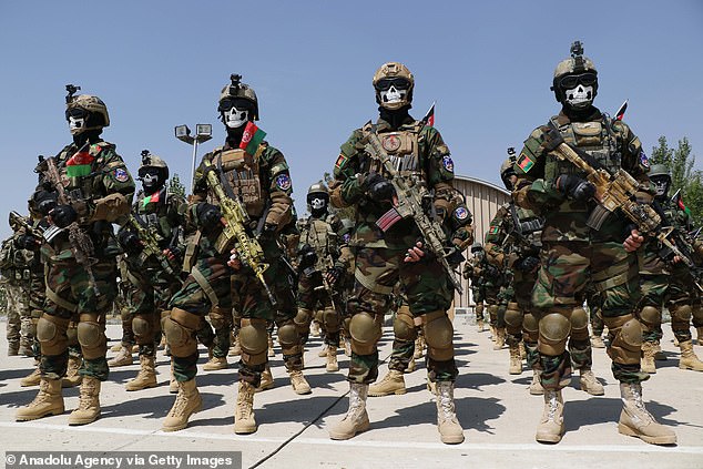 The veterans minister has met Afghan troops whose personal details were leaked ahead of an expected compensation deal. Pictured: File photo of Afghan special forces