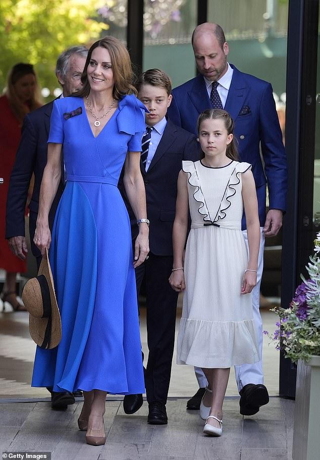 Princess Charlotte donned a bespoke dress that mirrored a style worn by her mother in 2022 and was custom made by the designer behind Kate's wedding dress, Sarah Burton