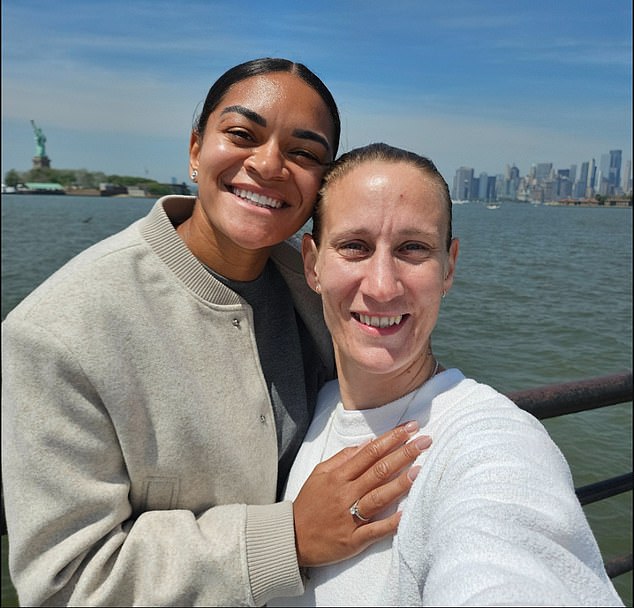 Chelsea and England's Jess Carter (left) and Ann-Katrin Berger have been dating for eight years, and announced they'll walk down the aisle after getting engaged in 2024