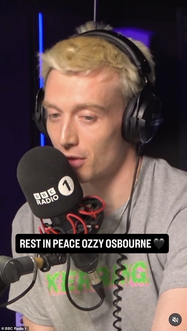 BBC Radio 1 host Jack Saunders was visibly emotional as he announced the death of Ozzy Osbourne live on air on Tuesday evening