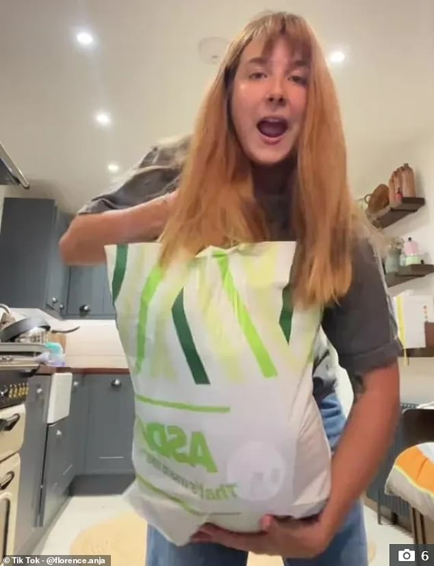 Bag a bargain: Florence Gibbs-Price, from Yorkshire, was excited to try Too Good To Go for the very first time - until she saw what had been selected for her