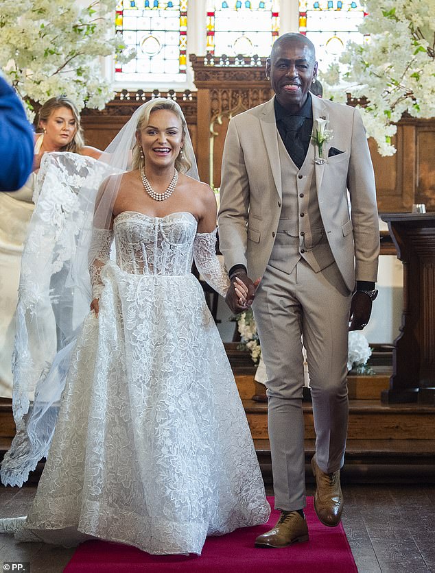 'I almost gave up on marriage, thinking there wasn't a lady that would walk down the aisle for me 'I can't believe the day has come, it is a dream come true' [pictured with his new bride]