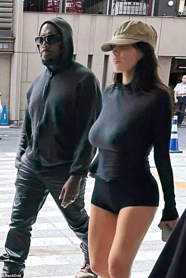Kanye West's wife Bianca Censori put on a risqué display on Thursday while out in Tokyo, Japan with the rapper