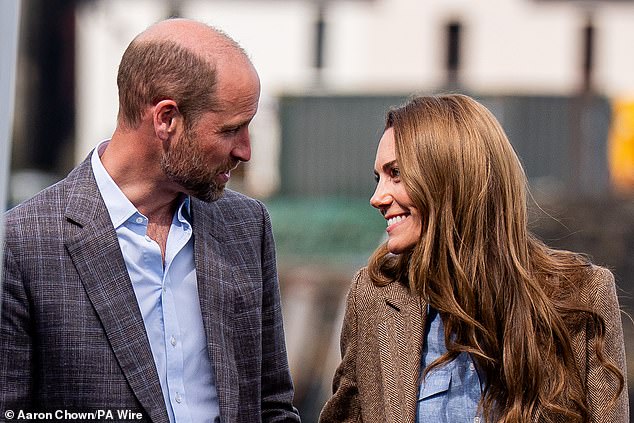 The Prince and Princess of Wales are pictured in the town of Tobermory on the Isle of Mull in April 2025