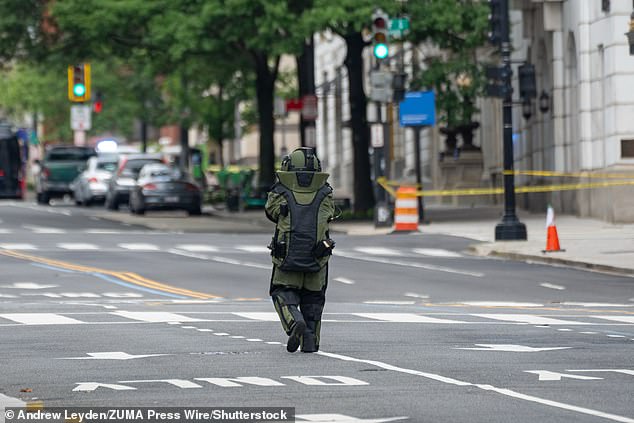 A bomb squad was deployed to investigate what authorities have called a 'suspicious package' located near the White House