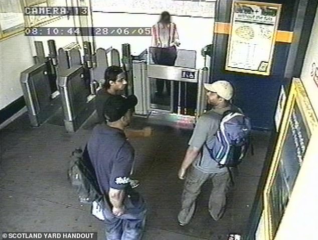 Shehzad Tanweeer, Jermaine Lindsay and Mohammad Sidique Khan with their rucksacks at Luton railway station