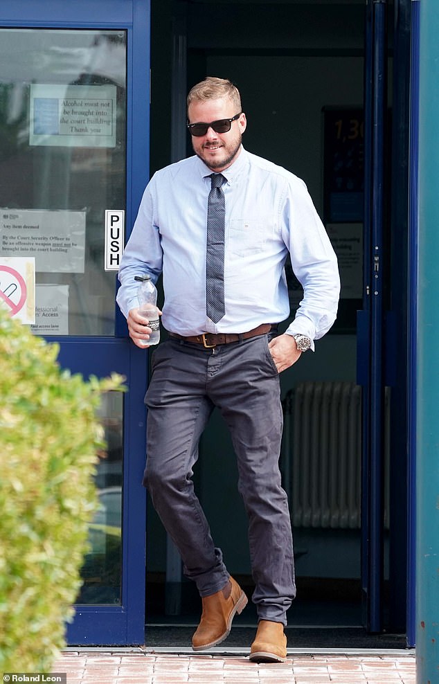 Darren Sheen leaving Cannock Magistrates' Court this morning