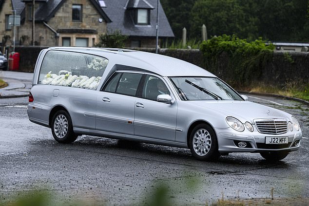 The funeral cortege for the families of Eddie Lyons Jnr and Ross Monaghan was seen on their way to Bishopbriggs Crematorium today