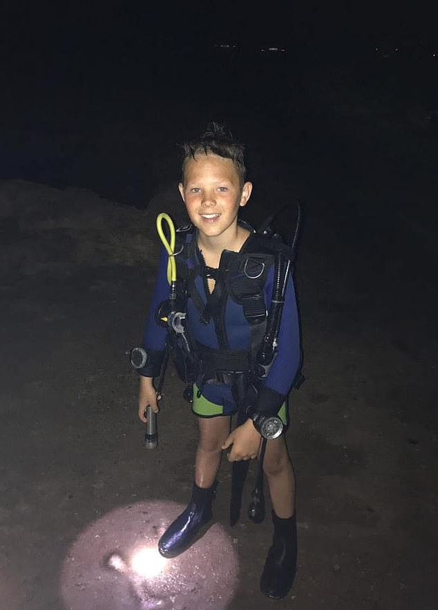 Ms Long, who tearfully said that she had 'drummed into' her son the importance of not taking drugs, believed that the 'extortionate expense' of food and drinks in Ibiza may have been what drove her son (pictured) towards the narcotics. Pictured: Ryan, who was a keen scuba diver