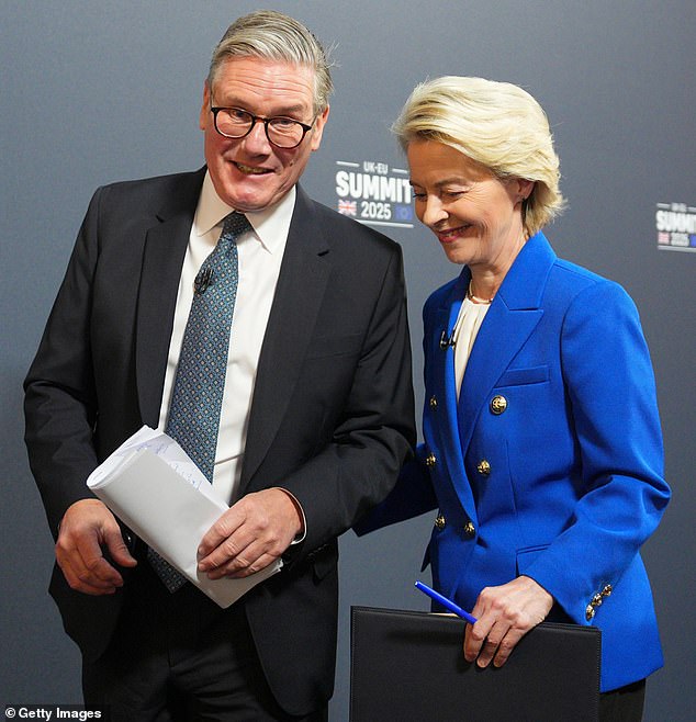 Sir Keir Starmer struck his Brexit 'reset' deal with European Commission President Ursula von der Leyen in May