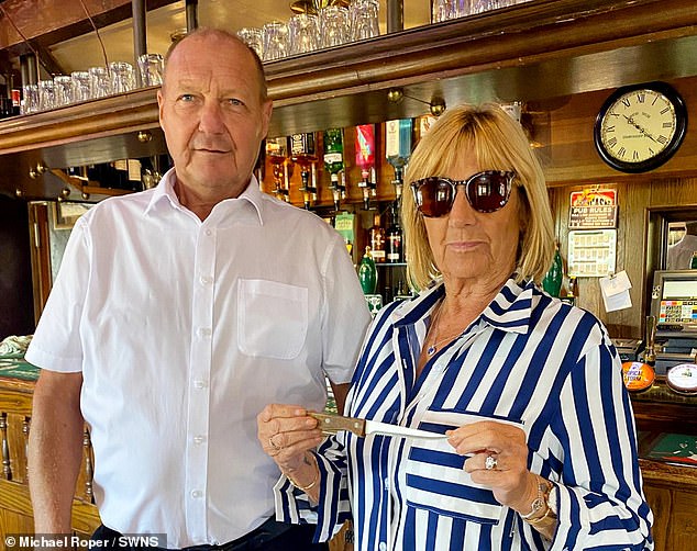 Michael and Kathryn Roper were enjoying a pre-flight pint in the departure lounge at Leeds Bradford Airport when they made the shocking discovery
