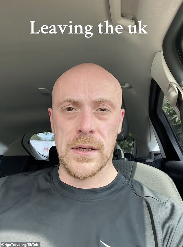 Dale (pictured), from Nottinghamshire, who goes by the name @4goTraveling on TikTok and YouTube , often documents his sunny holidays online, but this time he took to the platform to reveal he will be leaving Britain for good