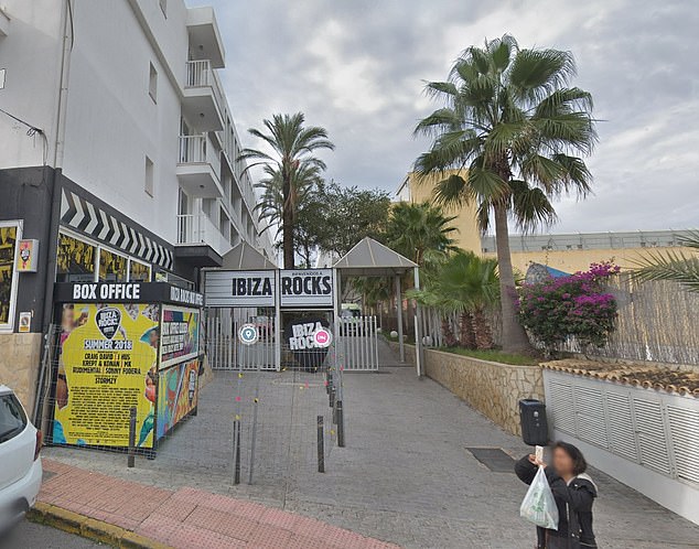 A 19-year-old British teenager has died after plunging from the third floor of Ibiza Rocks Hotel (pictured)