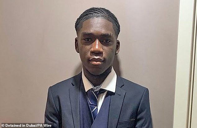 Marcus Fakana, now 19, from Tottenham, was arrested for having sex with a 17-year-old girl from London while he was on holiday with his parents in the UAE city in August