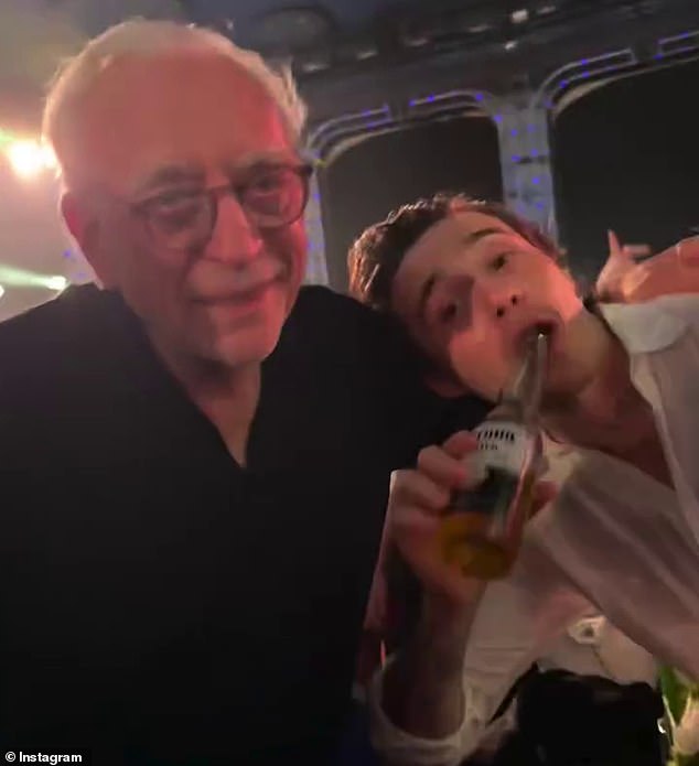 Brooklyn Beckham embraced his billionaire father-in-law in snaps from their family getaway to St Tropez, while estranged mum Victoria snubbed him from her family tribute on Thursday