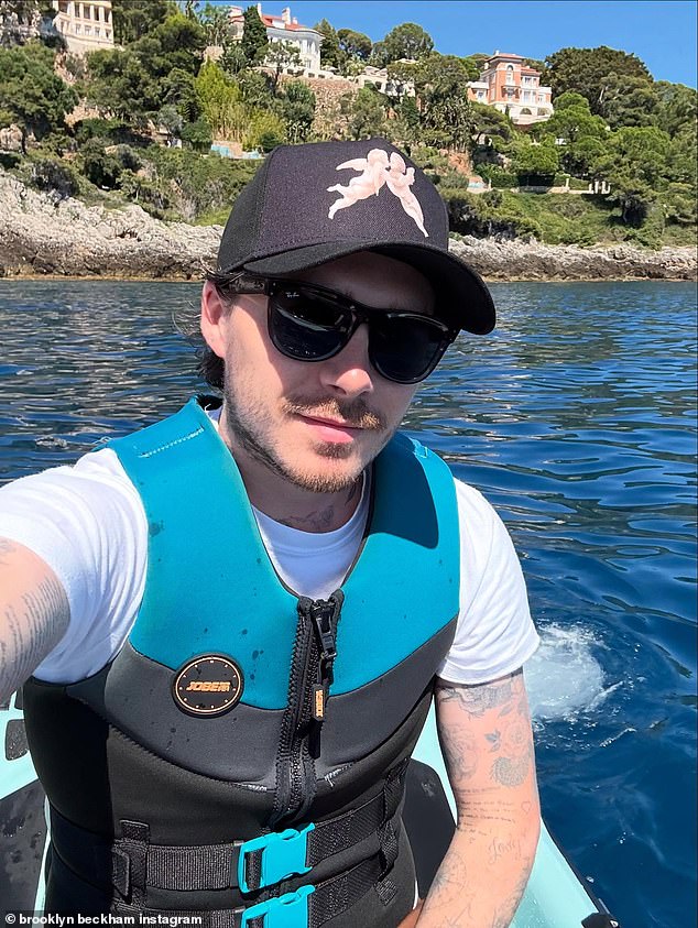 Brooklyn looked carefree as he shared snaps following his luxury boat trip in the south of France on Instagram on Tuesday