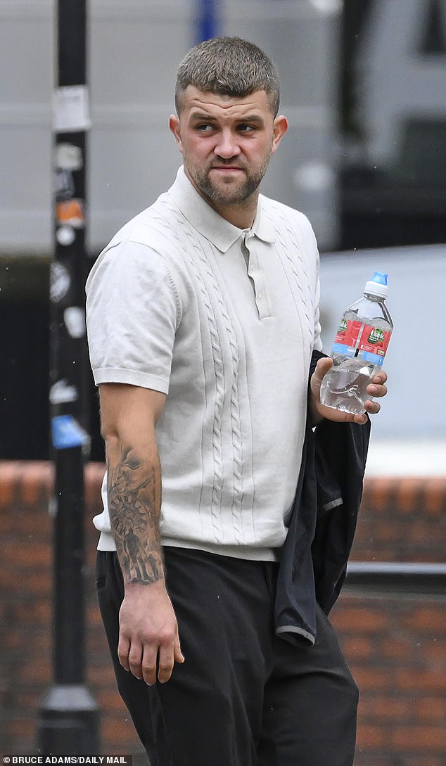 Callum Duncan, 28, arriving at Manchester Crown Court accused of causing death by dangerous driving