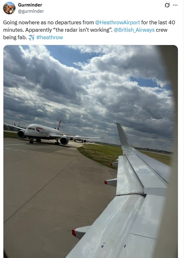 A frustrated passenger reported 'going nowhere' as they sat inside an airplane on the runway for the past 40 minutes