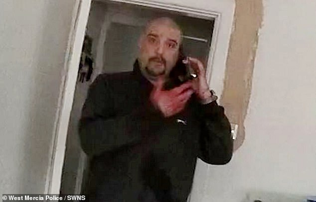 Video footage shows as officers arrest Hemming while he is still on the phone after sirens can be heard in the background of the recorded audio call