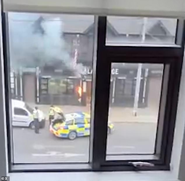 Police and firefighters at the scene