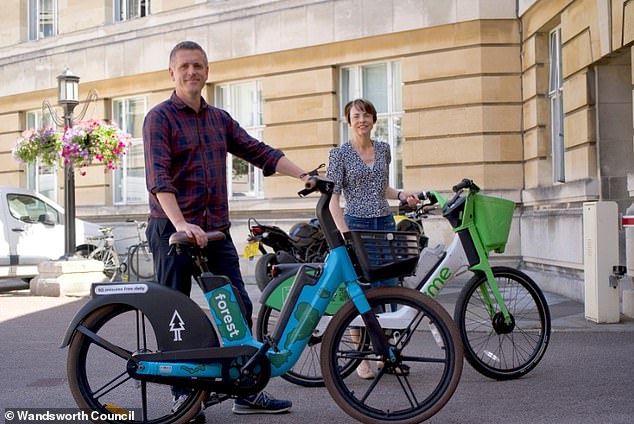 Wandsworth Council's Simon Hogg and Jenny Yates are with cycles in the borough