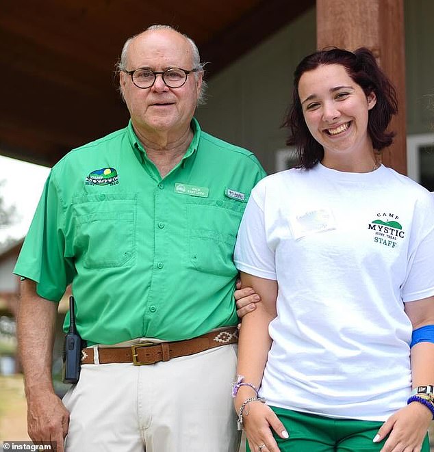 Camp Mystic counselor Holly Kate Hurley (right), 19, described how the cabins were 'wiped away' by the raging Texas floods that killed her beloved director Dick Eastland (left)