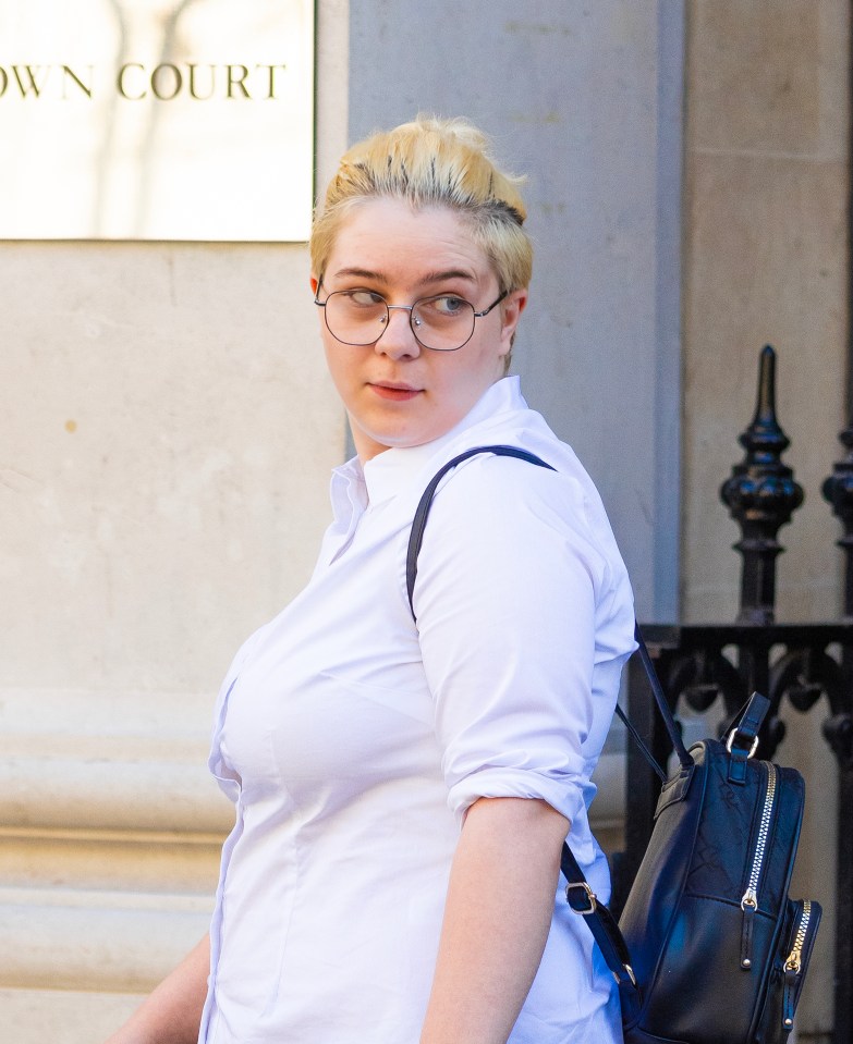 Sophie Staddon leaving Bristol Crown Court.