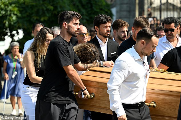 Portugal stars such as Ruben Neves attended the service in Gondomar to pay their respects to Jota and his brother Andre Silva