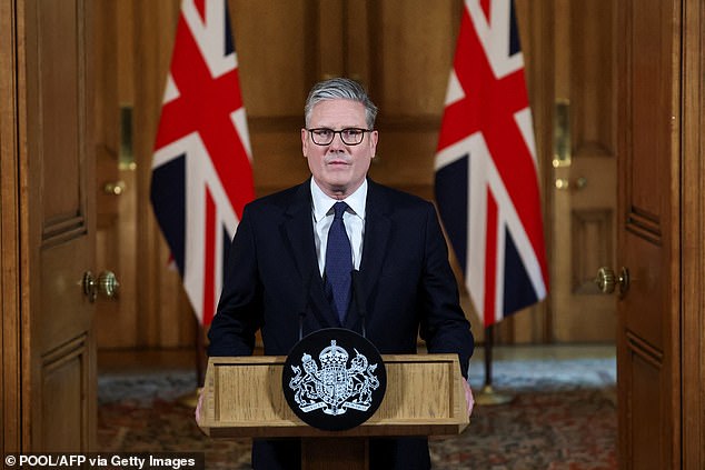 Sir Keir Starmer announced that Britain will recognise Palestine as a sovereign state unless Israel 'ends the suffering in Gaza ' (Sir Keir pictured following an emergency cabinet meeting on Gaza on July 29, 2025)