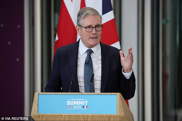 Sir Keir Starmer at a press conference with French President Emmanuel Macron earlier this week. The pilot scheme of the return agreement they brokered will see 2,600 illegal migrants returned in its first year of operation. Yet Starmer's measures aren't working, says Dan Hodges