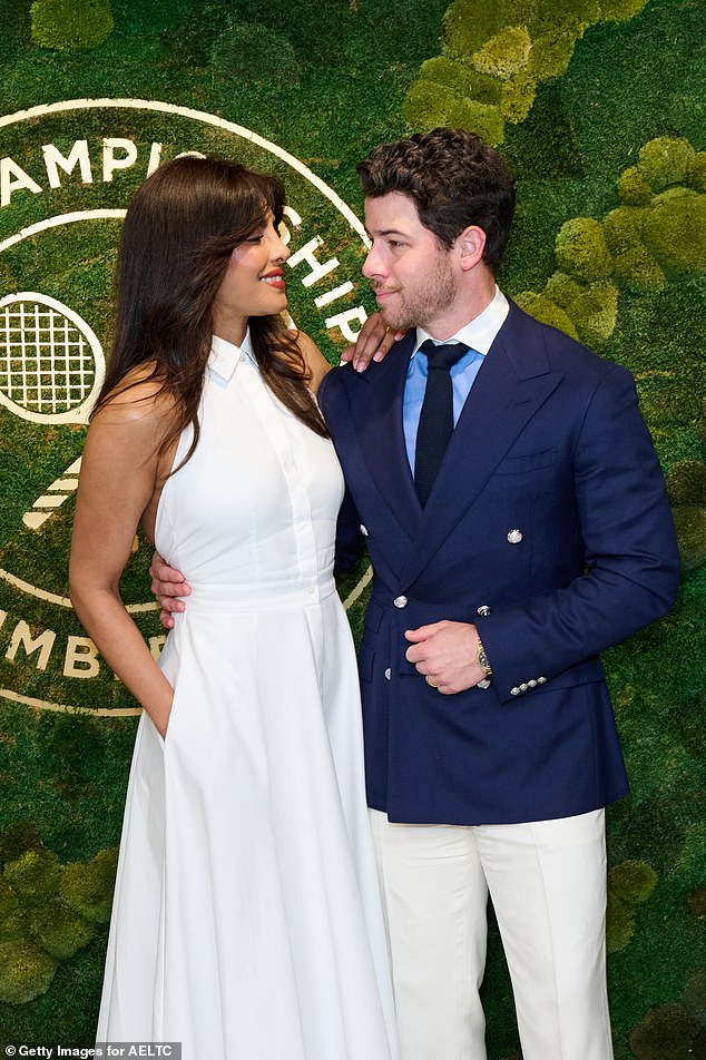 Priyanka Chopra and Nick Jonas only had eyes for each other as they posed up a storm inside AELTC's Parkside Suite in No.1 Court at the star-studded tournament