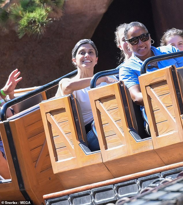 Many celebrities have enjoyed the parks among the crowds in the past but it is rare for a high-profile guest to have such intense security and shut down a ride for their own enjoyment