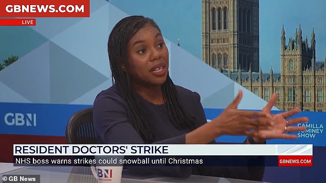 Ms Badenoch's comments were made on GB News amid the ongoing five-day series of strikes by resident doctors in support of a pay claim