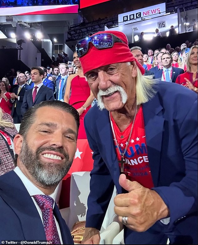 Donald Trump Jr. posted this image of Hogan in tribute to the late wrestler