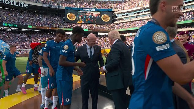 Chelsea youngster Tyrique George appeared more than happy to pass up a handshake from Donald Trump